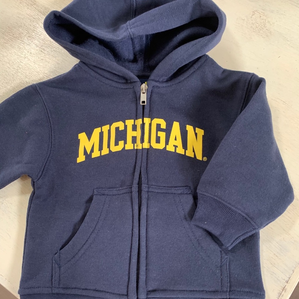 NWOT Michigan hoodie in infant size 12 months
